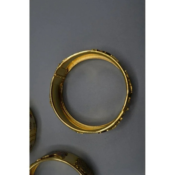 Butterfly Enamel Hinge Bracelet Set  of 3 - Picture 7 of 10